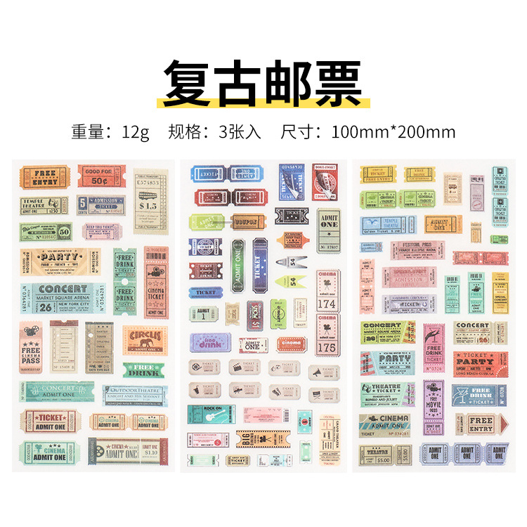 Original casero ins fresco pegatinas planas colección diaria DIY mano cuenta y papel etiqueta material 3 piezas