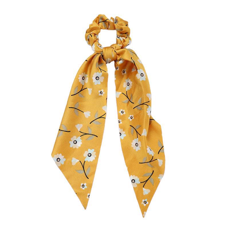 Pequeño anillo de intestino grande fresco triángulo largo anillo de cabello de cabello de bosque dulce disco de cabello de tela de cola de caballo anillo adornamiento para el cabello