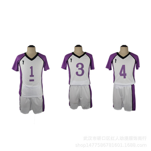 Shiratorizawa High School COS Uniforms Volleyball Junior Shiratorizawa Academy Sports Short-Sleeved School Uniforms Full Team Uniforms