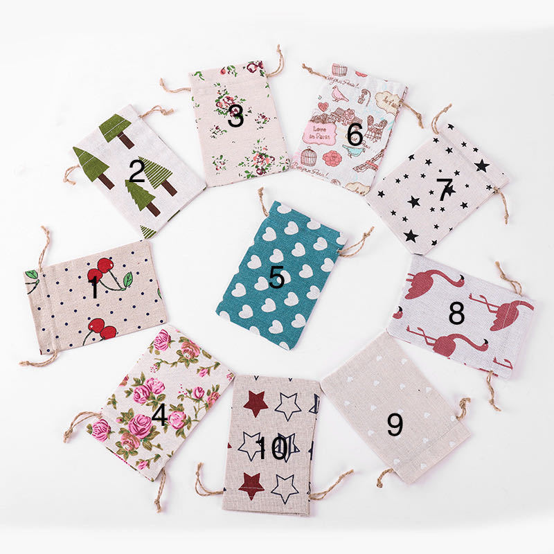 批发中国风青花麻布袋 空香囊小号束口袋 饰品礼品袋 收纳 整理袋