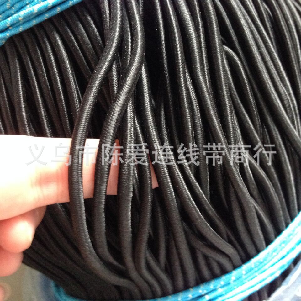 供应箱包机械帐篷4MM国产圆形普胶多芯弹力皮筋拉伸松紧绳950米