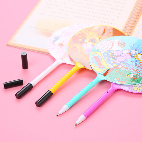 Cute Cartoon Fan Pen Creative Prize Gift Student Ballpoint Pen Korean Style Study Stationery Fan Pen