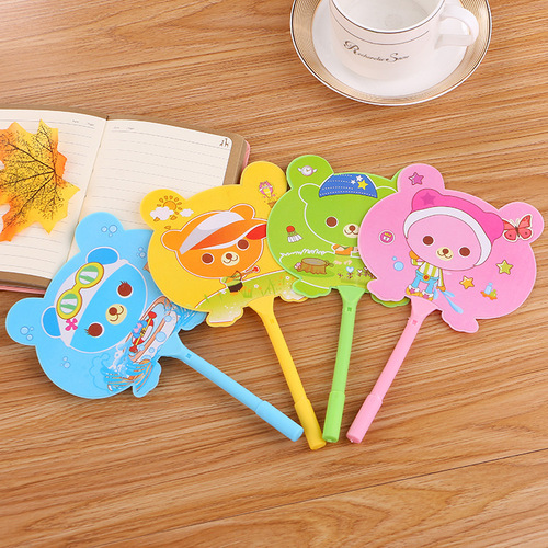 Cute Cartoon Fan Pen Creative Prize Gift Student Ballpoint Pen Korean Style Study Stationery Fan Pen