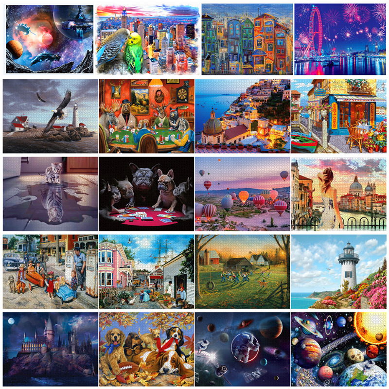 Beira 1000 pieces of paper puzzle adult landscape oil painting toy puzzle Amazon AliExpress supply wholesale