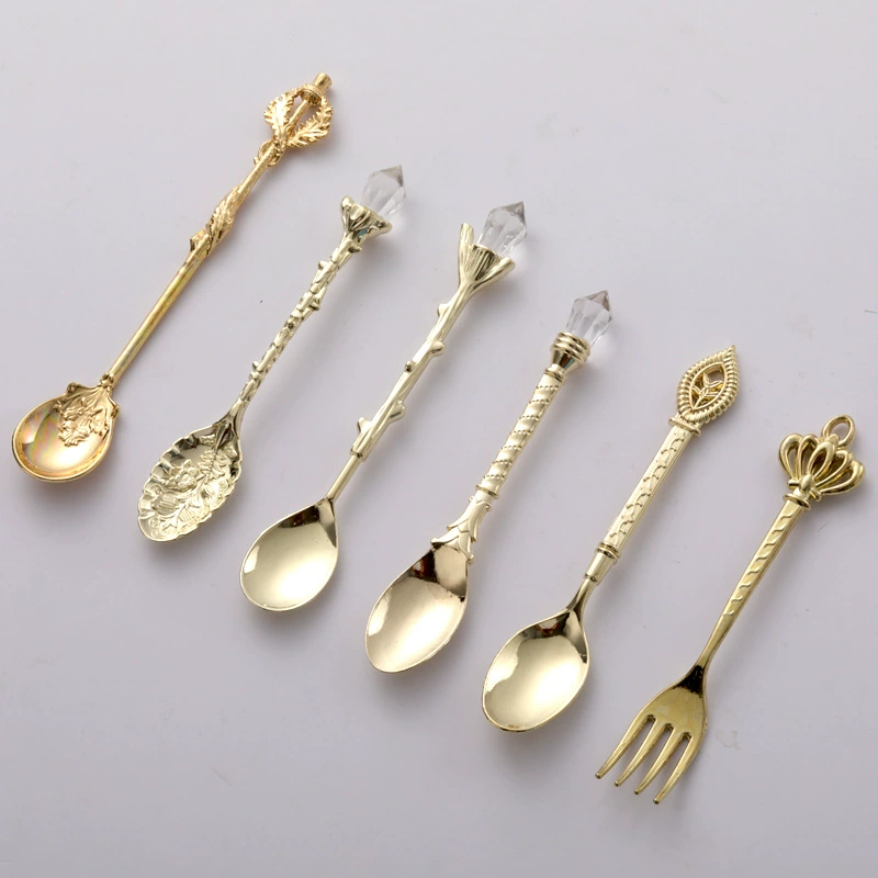 Редиз Tableware Set, цинковый сплав, европейские кофейные и десертные вилки и ложки — 6 предметов