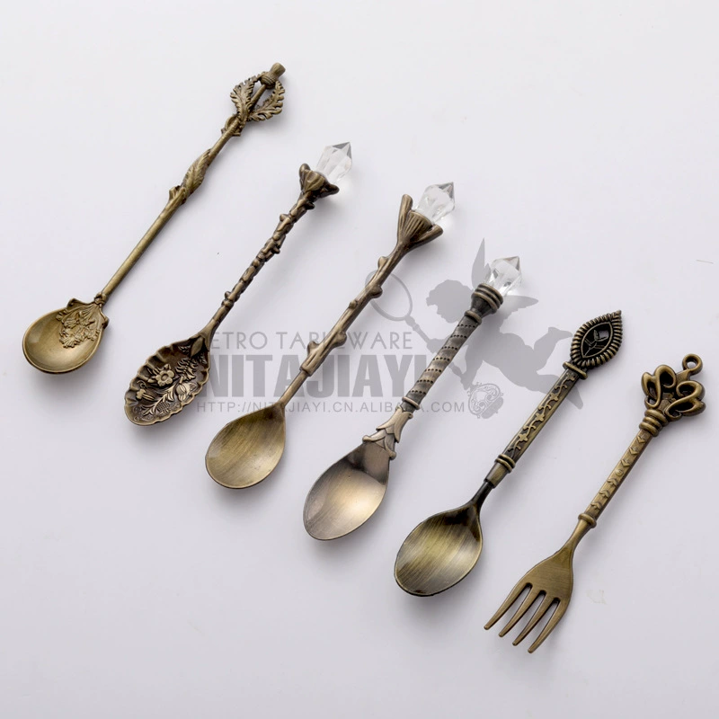 Редиз Tableware Set, цинковый сплав, европейские кофейные и десертные вилки и ложки — 6 предметов