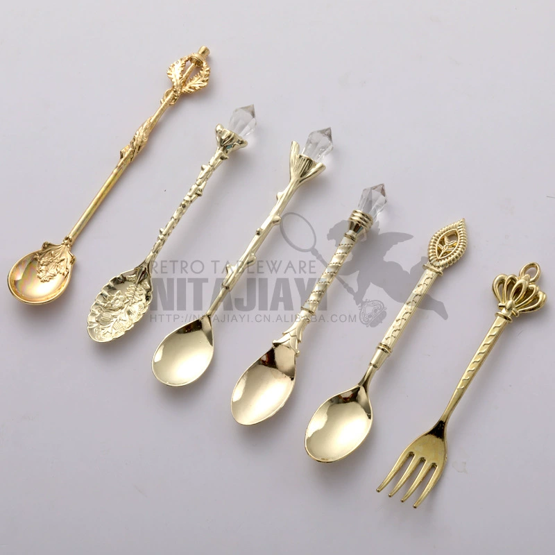 Редиз Tableware Set, цинковый сплав, европейские кофейные и десертные вилки и ложки — 6 предметов