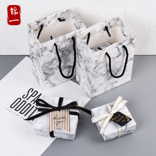 Ins marble pattern jewelry box, bracelet, ring, earring, necklace gift box, wholesale, can print LOGO