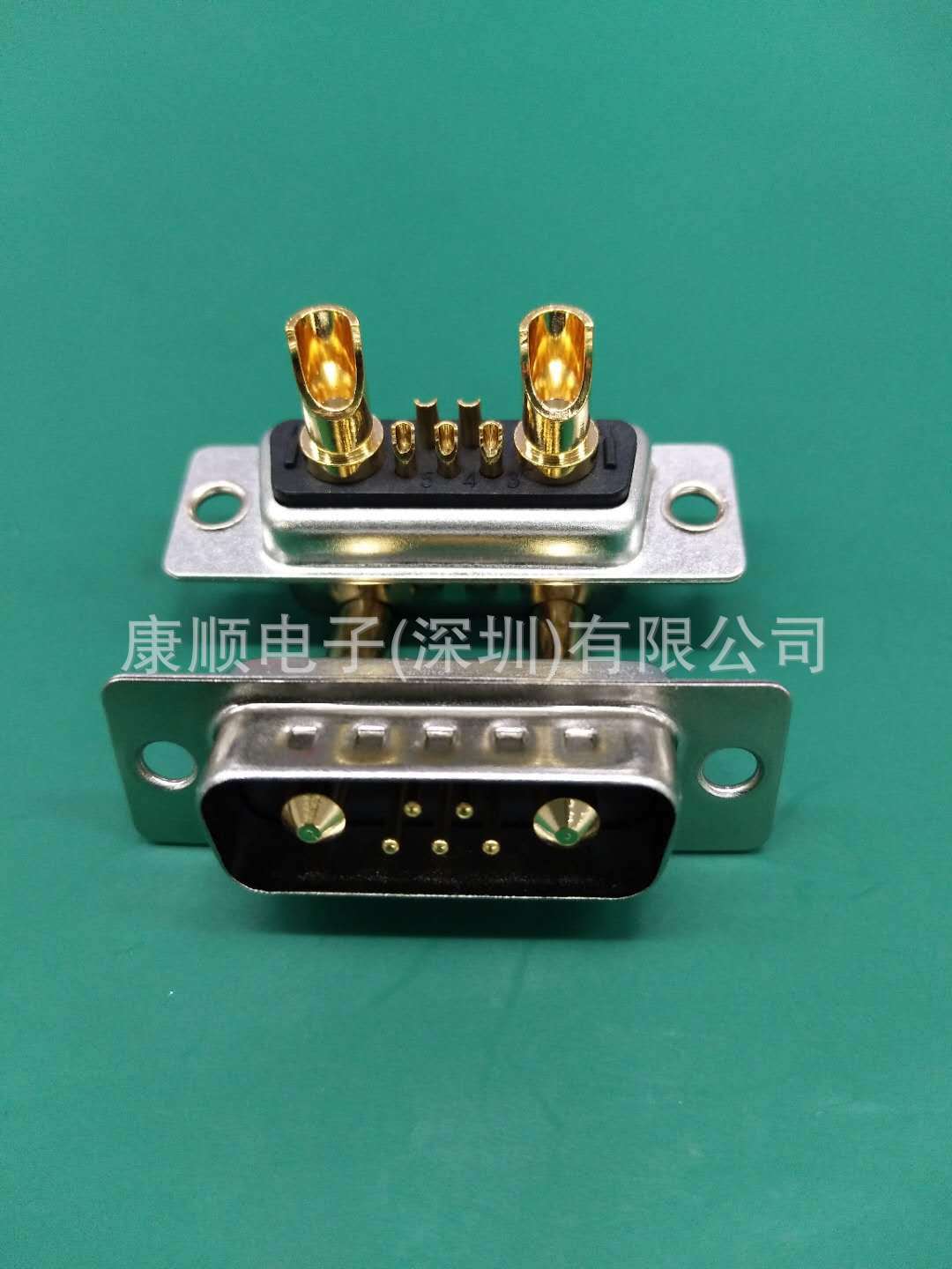 厂家车针镀金大电流D-SUB焊线7W2公母头重载大电流D-SUB焊线5+2芯