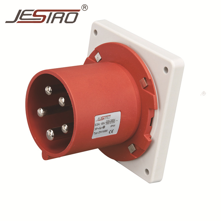 中穗插头 ZH1688 5P 63A IP44 暗装5芯插头 第三代 工业插头插座