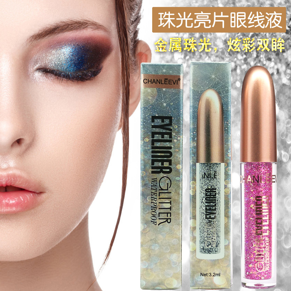Liquid Eyeliner Pen Diamond Highlight Colorful Shiny Eye Shadow Pearlescent Sequin Eyeliner Multi-use Cosmetic Manufacturers
