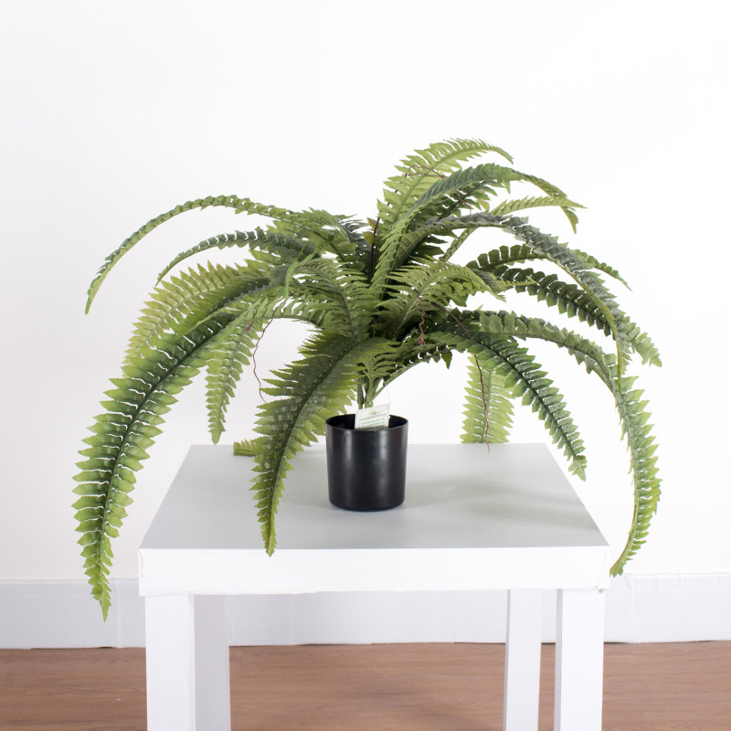 Planta de helecho artificial en maceta pequeña, pequeño bonsái artificial para decoración de paisajismo, árbol de hierba persa, planta de helecho.