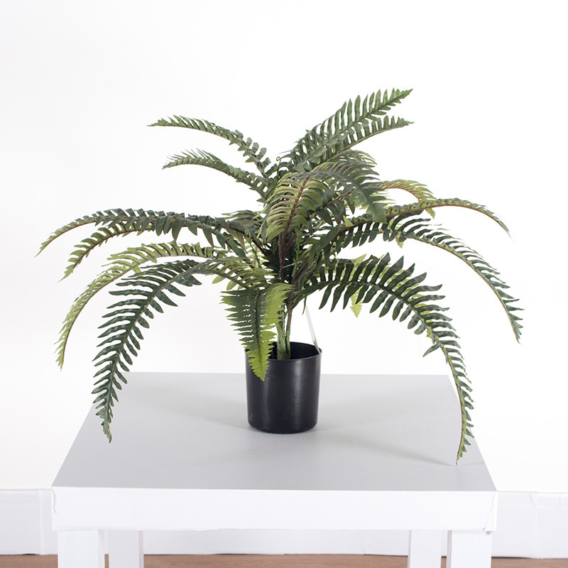 Planta de helecho artificial en maceta pequeña, pequeño bonsái artificial para decoración de paisajismo, árbol de hierba persa, planta de helecho.