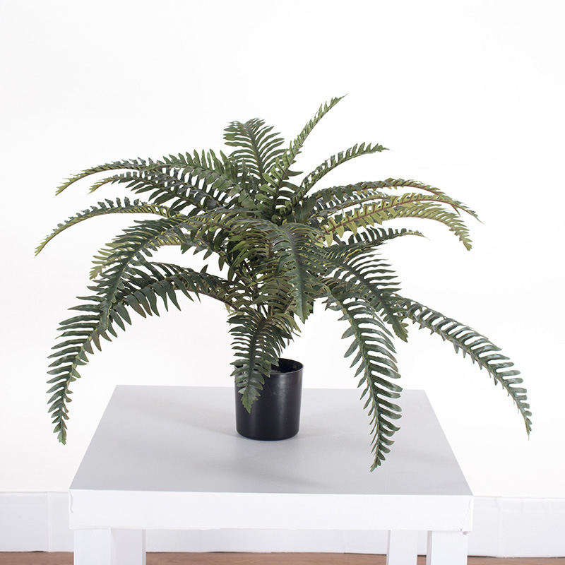 Planta de helecho artificial en maceta pequeña, pequeño bonsái artificial para decoración de paisajismo, árbol de hierba persa, planta de helecho.