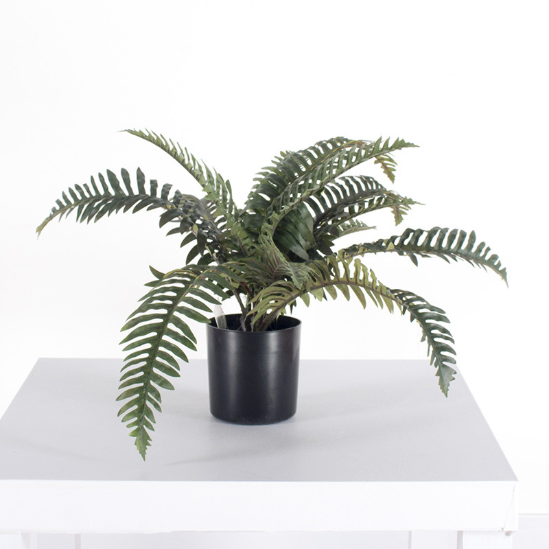Planta de helecho artificial en maceta pequeña, pequeño bonsái artificial para decoración de paisajismo, árbol de hierba persa, planta de helecho.