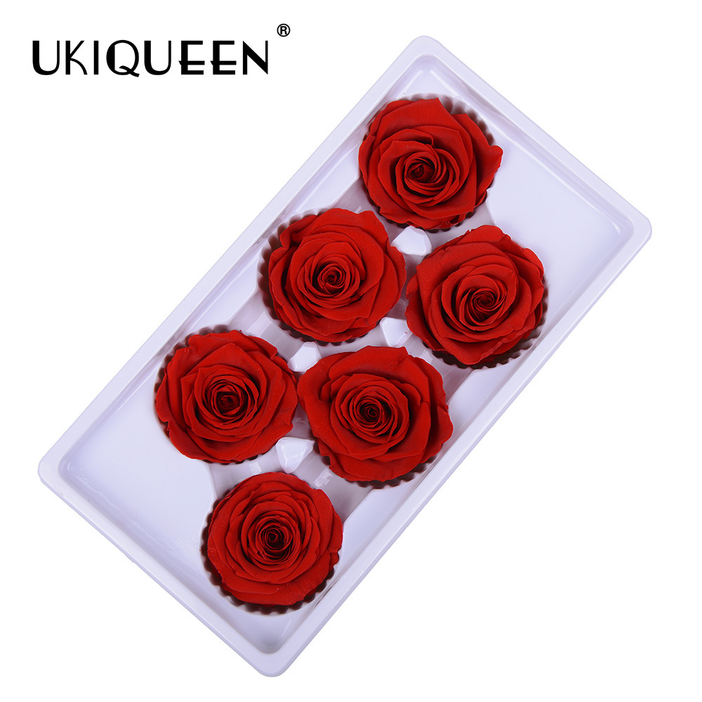 Yunnan Yongsheng flor 5-6A grado CM 6 piezas de Eternal Rose al por mayor accesorios de flores frescas cabeza de rosa