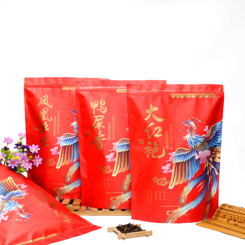 鸭屎香茶叶包装袋大红袍高山茶单枞茶拉链自封自立精致礼品包装袋