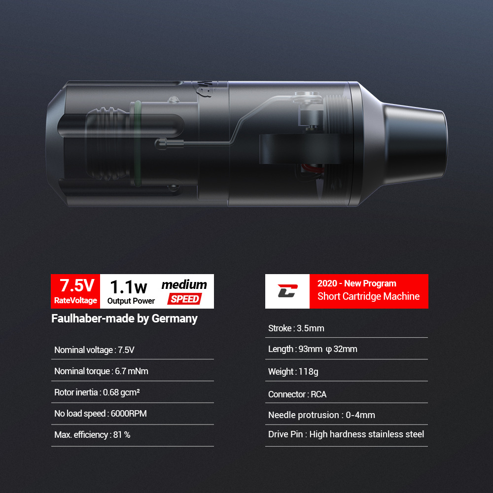 FAULHABER máquina de tatuaje Alemania Feng Haber motor máquina de tatuaje CNC boutique motor tatuaje pluma equipo de tatuaje