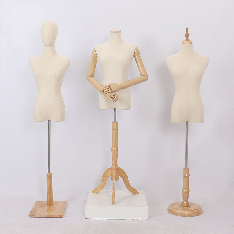 Atrezzo modelo de tienda de ropa de mujer modelo vestido de novia modelo de medio cuerpo de mujer soporte de fondo de madera maciza estilo coreano colgando mano modelo femenino