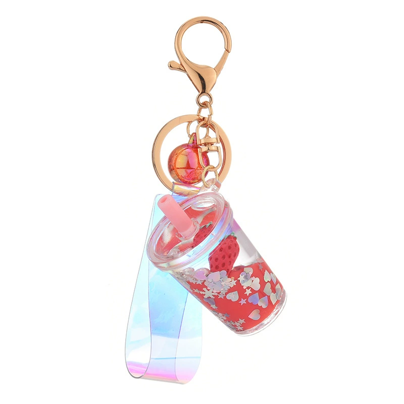 Creative strawberry, keychain, acrylic sandbag, pendant