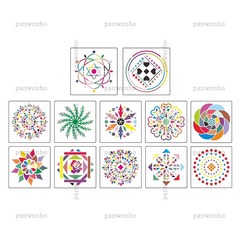 跨境新款曼陀羅模具42件套組合套裝繪畫模版手工diy用品美術工具