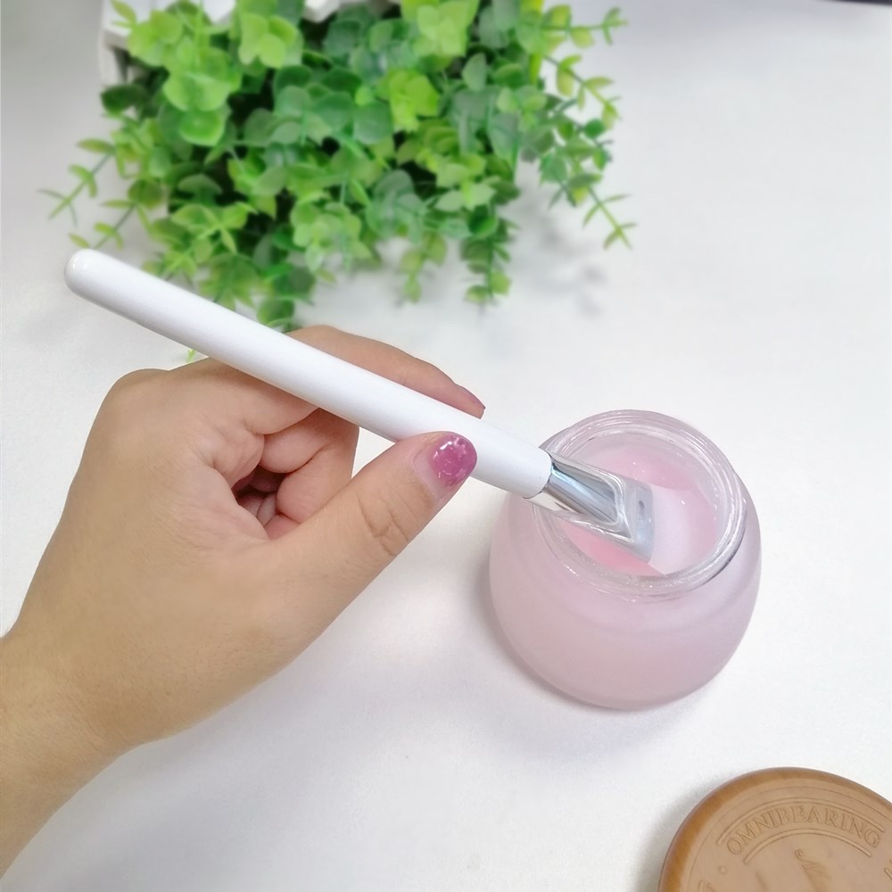 Lin Yun mismo estilo belleza máscara de silicona cepillo blanco suave cabeza de silicona cepillo transparente mango DIY máscara aplicador herramienta cepillo