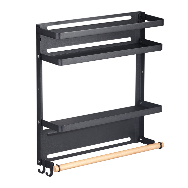 Cross-border plegable refrigerador estante lateral cocina multifunción de almacenamiento estante del refrigerador en casa imán gancho rack