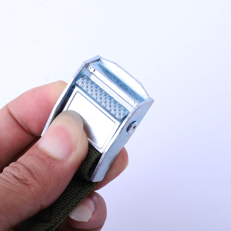 Cinturón de sujeción Cinturón de fijación de aleación de zinc grueso de alta resistencia Hebilla de presión Cinturón de poliéster de pozo fino Cinturón de hebilla de hierro de zinc de nailon de imitación