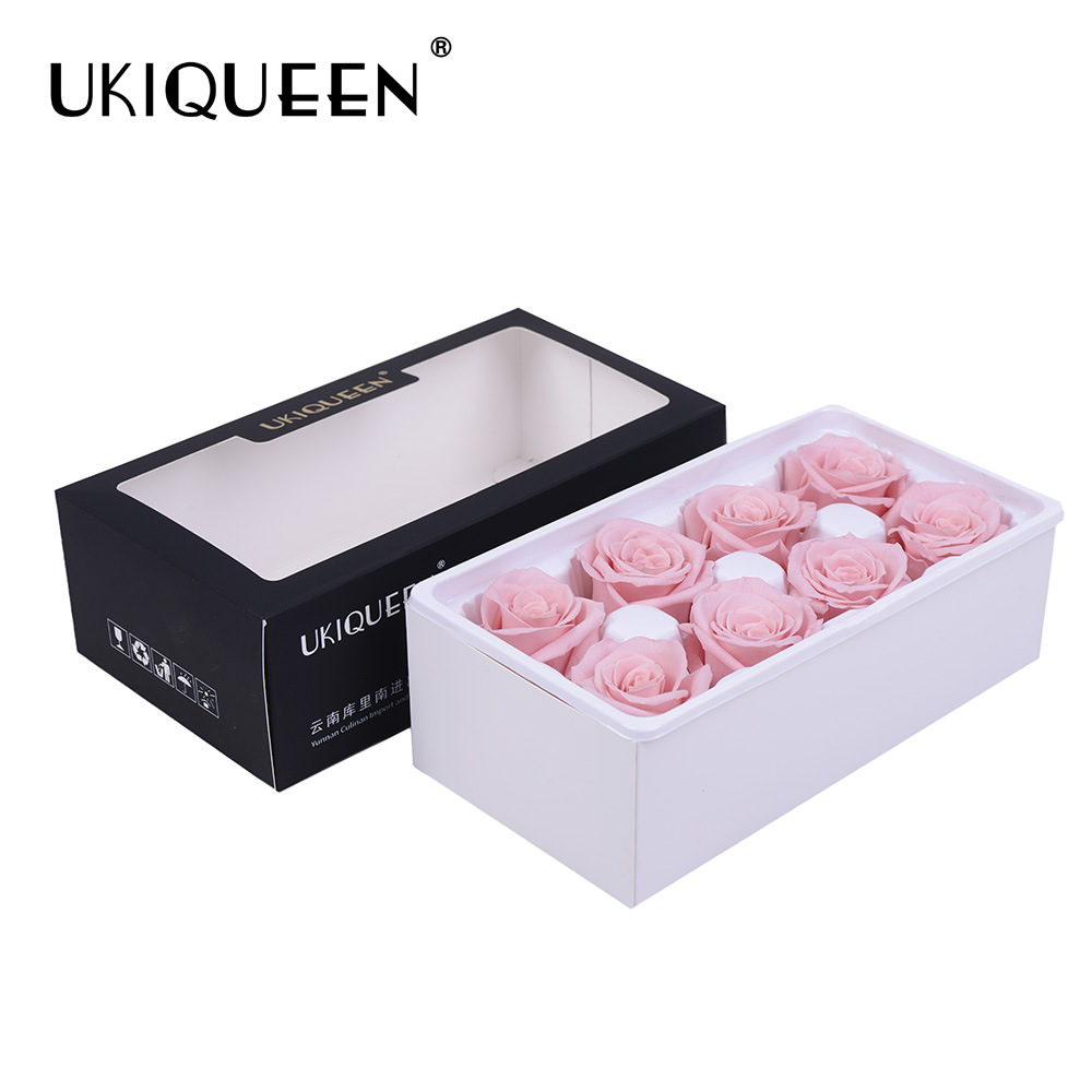 Naxi Queen flor eterna 4-5cm8 Paquete de un nivel Eternal Rose material Yunnan Kunming flores preservadas hecho a mano DIY