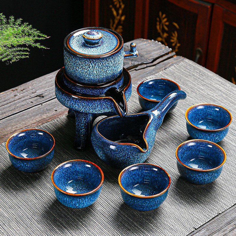 Tianmu jianzhan horno juego de té juego de Casa conjunto Jun horno cepillado Kung Fu juego de té simple tetera taza de té regalo