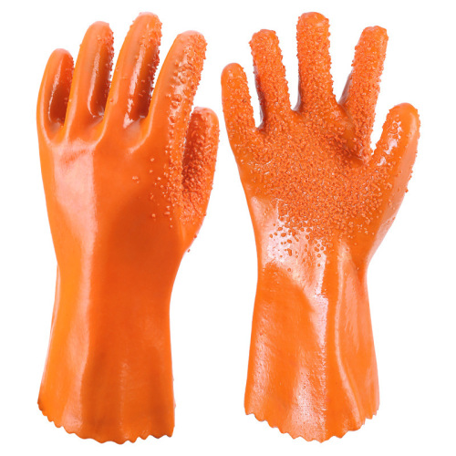 Durable Nitrile Coated Waterproof Anti-Slip Fish Handling Safety Gloves with Enhanced Thickness and Wear-Resistant Rubber Granules