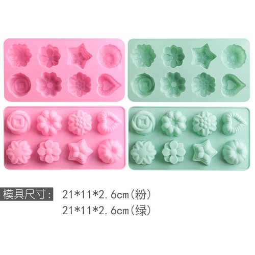 12 rose-shaped ice cube molds, flower and grass ice trays, chocolate pudding jelly molds, diy cake silicone molds