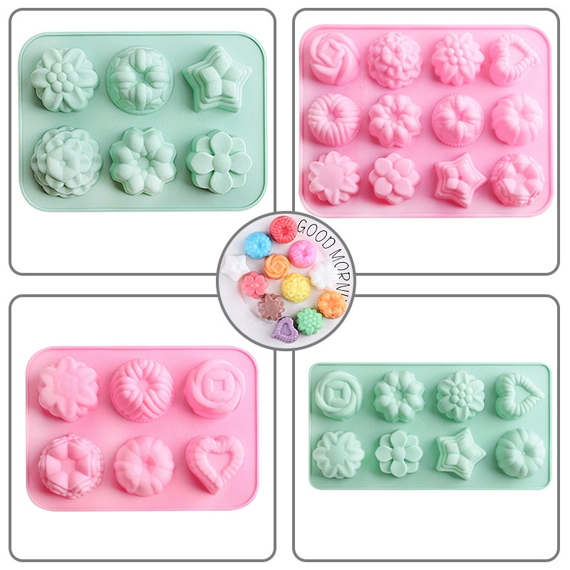 Geometric acrylic ice cubes contains rose, silicone mold, handmade