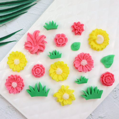Small Flower Sugar Silicone Mold Cake Decoration DIY Baking Flowers Rose Chrysanthemum Daisies Chocolate Mold