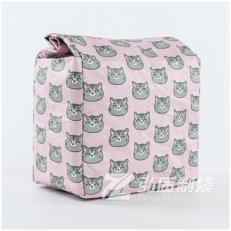 杜邦纸袋广告定 制logo水洗牛皮防水纸袋便当食品外卖保温冰包纸