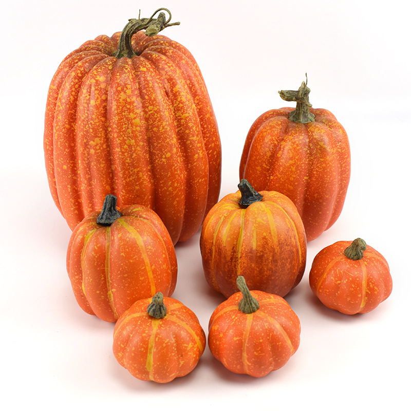 Modelo de calabaza de simulación accesorios de decoración de calabaza de Halloween vitrina vegetal fotografía educación temprana props