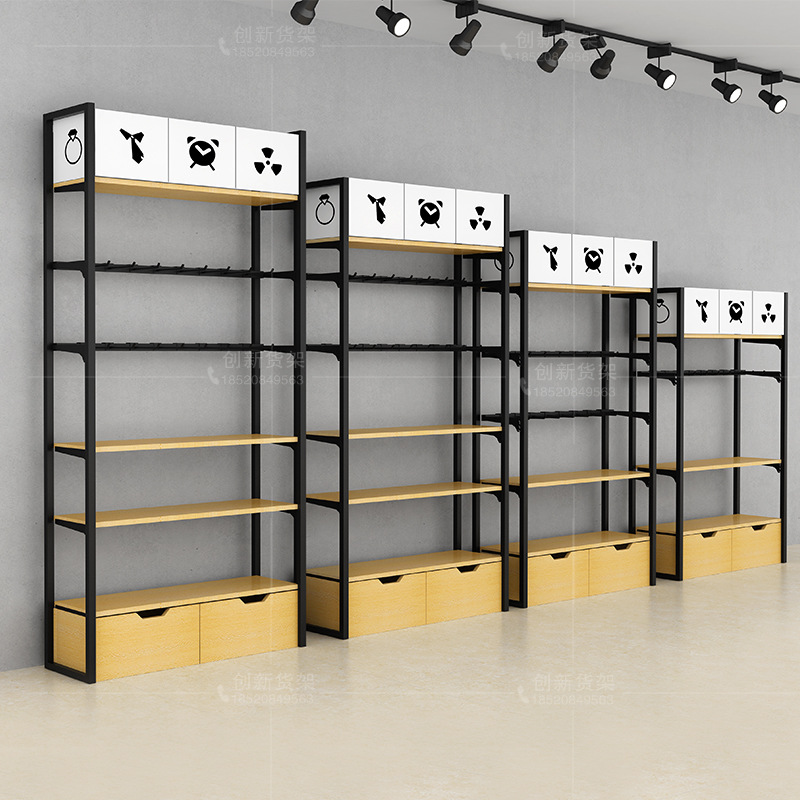 广州厂家直销饰品店精品货架文具店单面靠墙展示柜母婴陈列架收纳