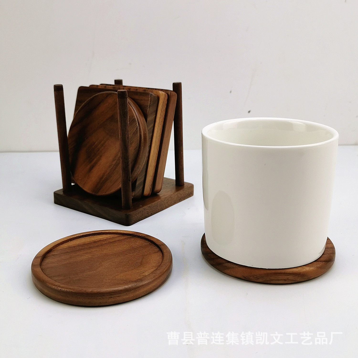 Solid Wood Tea Coaster Set Insulation Pad Coffee Coaster Water Coaster Heat-Proof Pad Household Dining Table Mat Custom Logo
