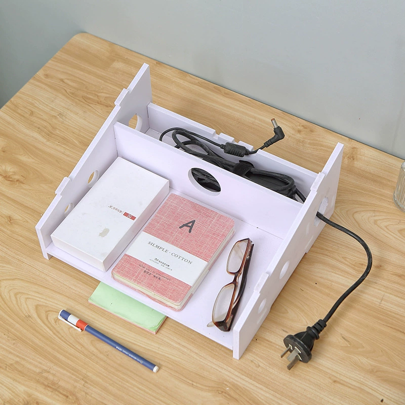 Laptop Stand Riser with Storage Shelf and Cable Hole, Adjustable Elevation for Home Office