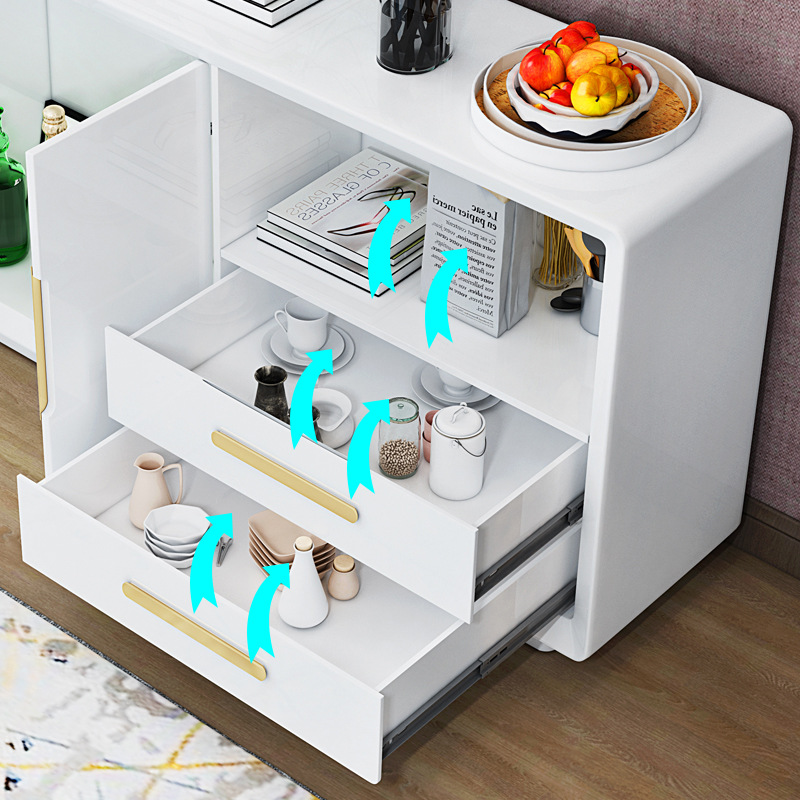 Suministro directo de fábrica aparador gabinete moderno minimalista blanco armario Luz de lujo restaurante cocina armario vino gabinete té gabinete