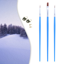 工厂直销水粉画笔套装DIY数字画3支加铁勾线画笔美术颜料画笔批发