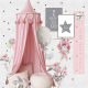 Popular Nordic style handmade fur ball four-color tent three-door summer children's home dome decoration chiffon bed tent