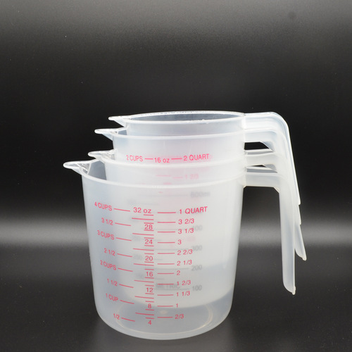 Home Plastic Measuring Cup Transparent Graduated Cup Size Measuring Cup Kitchen Baking Measurement Tool Set