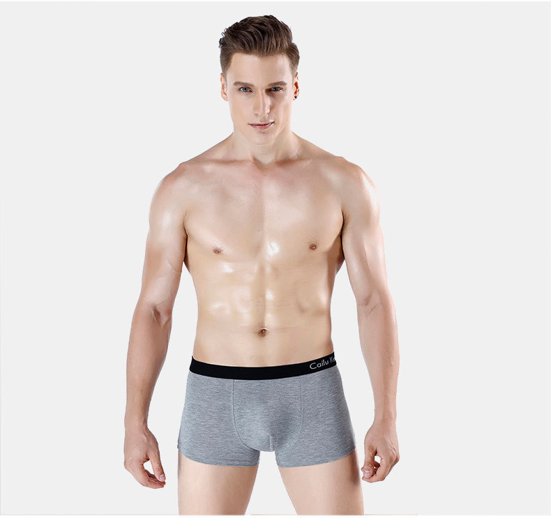 Calzoncillos bóxer tridimensionales con corte en U para hombre, modal, talla grande juvenil, corte tridimensional, cintura media