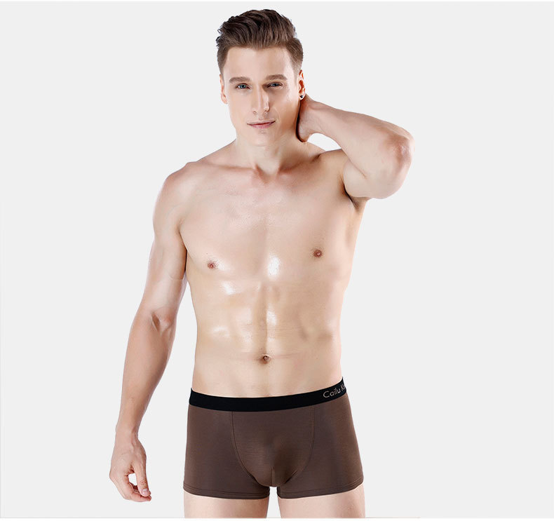 Calzoncillos bóxer tridimensionales con corte en U para hombre, modal, talla grande juvenil, corte tridimensional, cintura media