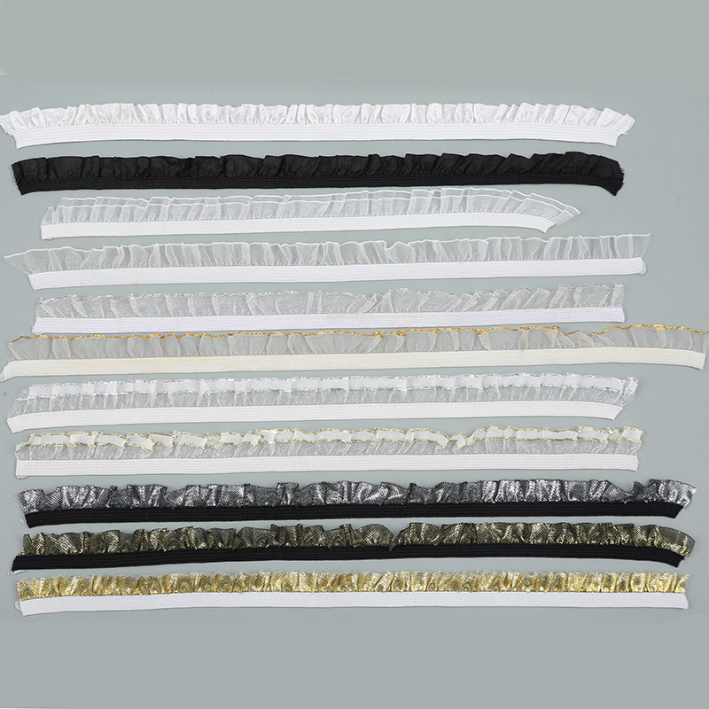 木耳花边带 黑白色1.5-2.0-2.5单向弹力带 饰品工艺品花边松紧带