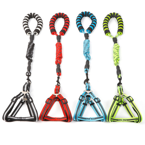 Manufacturer wholesale Havo EVA reflective silk foam handle rock climbing chest and back traction rope pet supplies dog rope