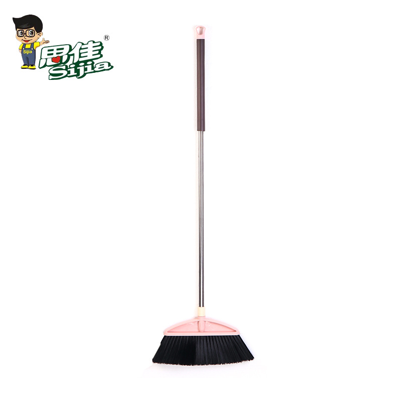 PP plastic broom household soft wool lint-free steel rod lengthened handle Sijia factory PET plastic cotton handle large area