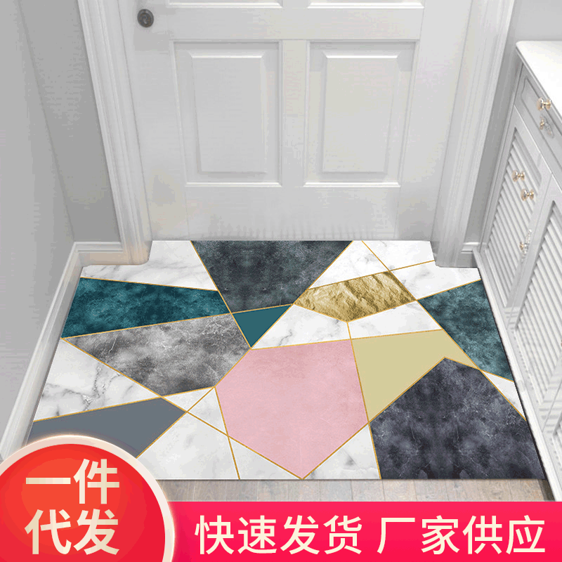 Household Door Floor Mat Carpet Living Room Bedroom Door Mat Kitchen Toilet Bathroom Water Absorbent Non-slip Foot Mat