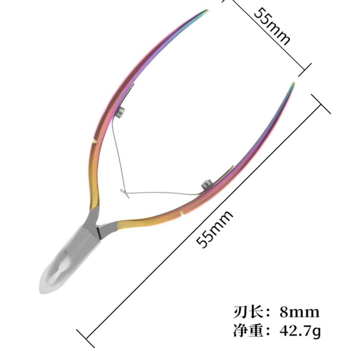 Suministrado directamente por el fabricante, lima de uñas de doble cabeza Temu, removedor de cutículas, empujador de acero para manicura, juego de herramientas transfronterizo, juego completo, titanio de color.